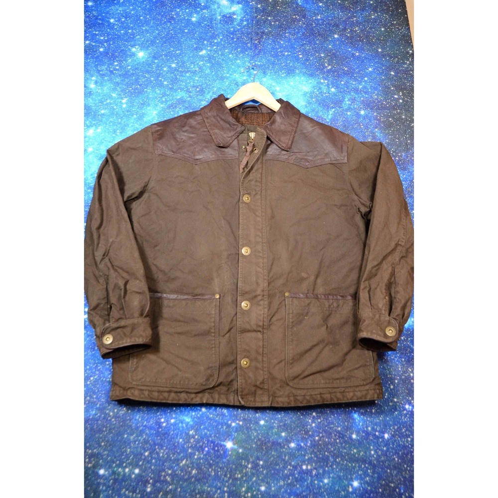 Schnee's Bozeman Montana Jacket Mens Large Canvas Leather Lined Outdoor Workwear